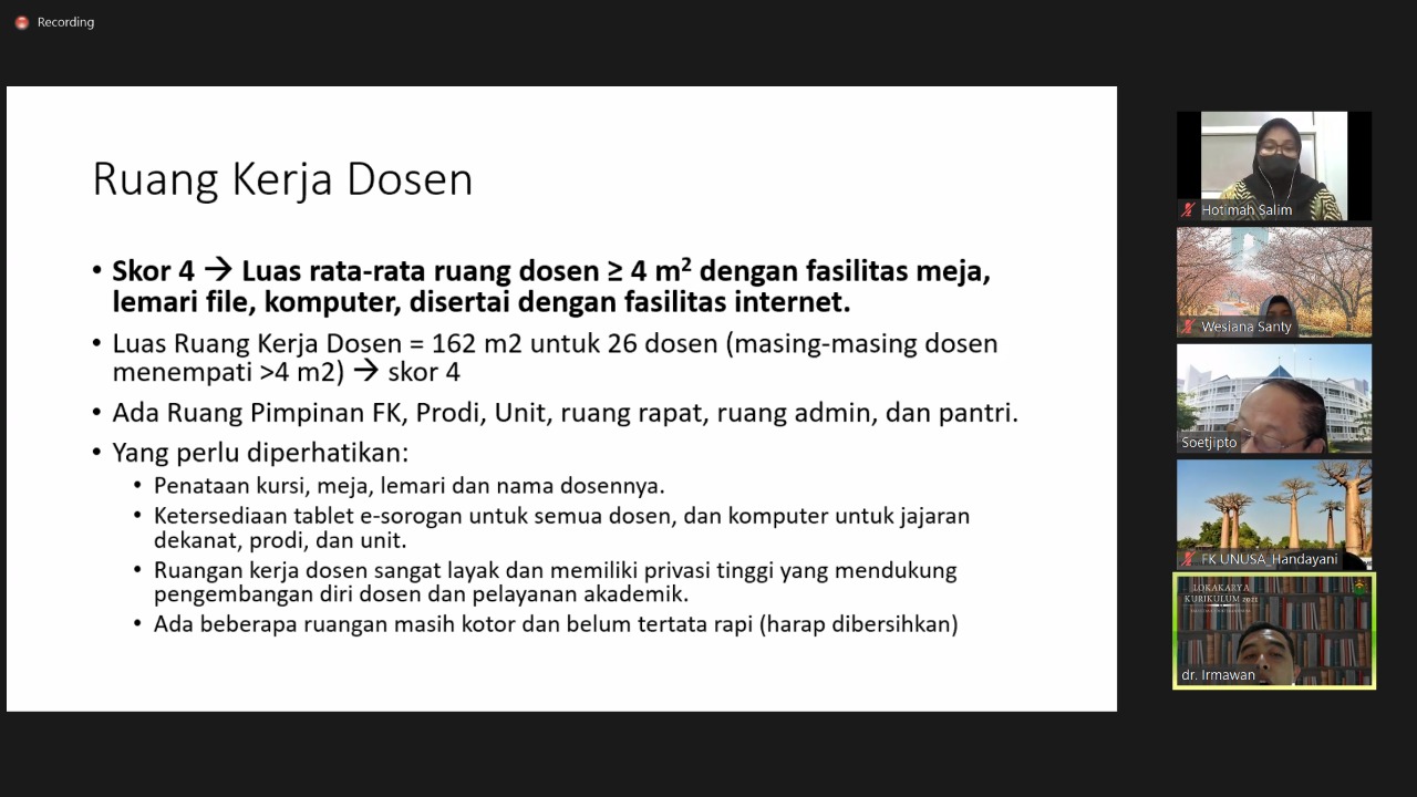 Monitoring Persiapan Visitasi Akreditasi Prodi S1 Kedokteran Unusa